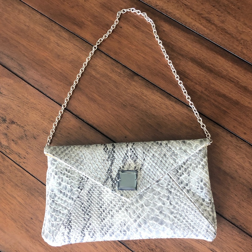 Snakeskin Clutch with chain